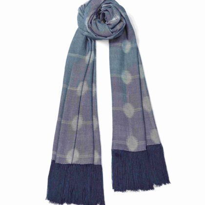 ผ้าคลุม/พันคอ Navy Blue-White
