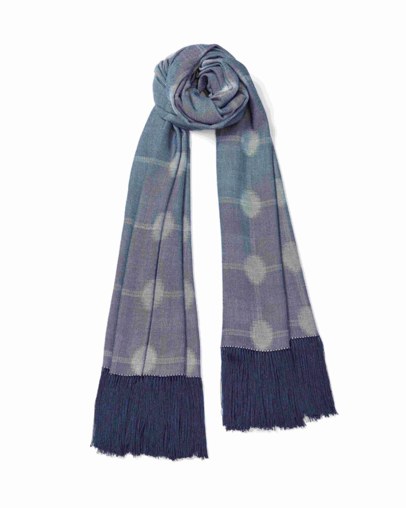 ผ้าคลุม/พันคอ Navy Blue-White