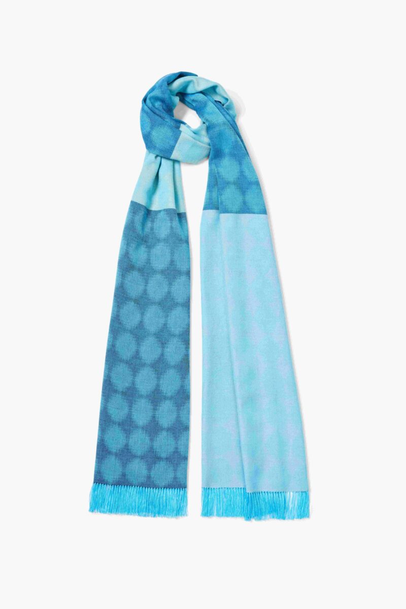 ผ้าพันคอ Itajime Moon Blue Beige